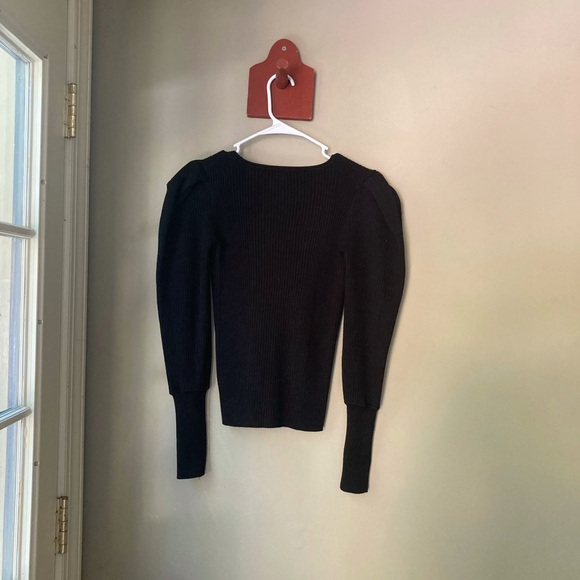 Elie Tahari Black Puff Sleeve Sweater XS NWOT - Picture 3 of 5